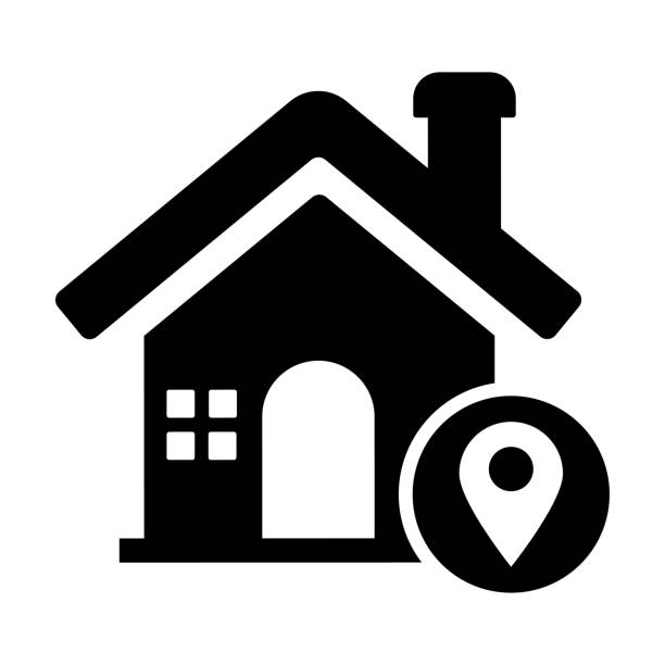 Beautiful,Meticulously Designed Home Location Icon in Flat Style